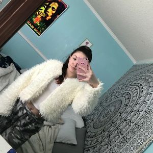 Faux Cropped Fur Coat